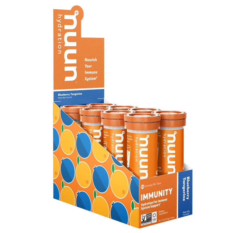 Nuun Immunity: Antioxidant Immune Support Hydration Supplement with Vitamin C, Zinc, Turmeric, Elderberry, Ginger, Echinacea, and Electrolytes. Flavor: Blueberry Tangerine, Pack of 8 (80 Servings) 10 Count (Pack of 8) - NewNest Australia