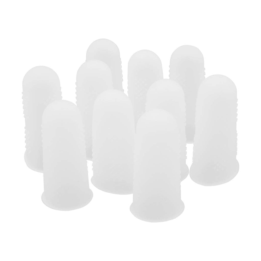 Qulable 10 Pieces Silicone Finger,Finger Protector, Finger Sleeves Great for Glue/Craft/Sewist/Wax/Rosin/Resin/Honey/Adhesives/Finger Cracking/Sport Games (White) white - NewNest Australia