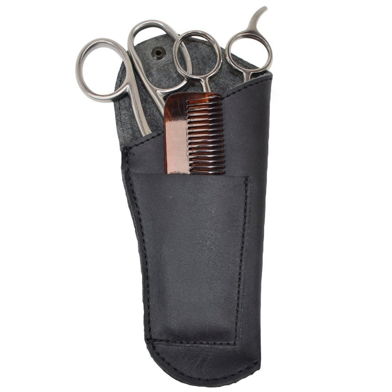 Rustic Leather Barber Scissors/Combs/Tools Belt Bartender Holster Handmade by Hide & Drink :: Charcoal Black - NewNest Australia