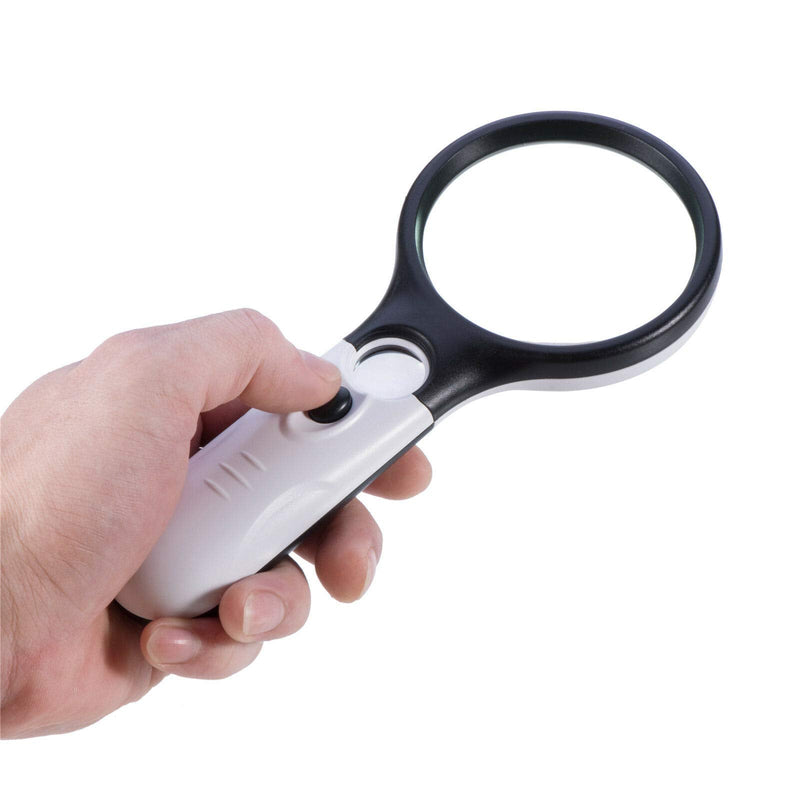 New 100x Handheld Magnifying Glass Reading Lens 3 LED Light Jewelry Loupe - NewNest Australia