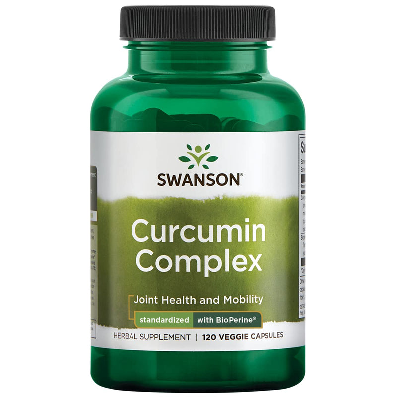 Swanson Curcumin Complex - Herbal Supplement Supporting Joint Health, Mobility & Physical Function - Standardized with BioPerine for Maximum Absorption - (120 Veggie Capsules) - NewNest Australia