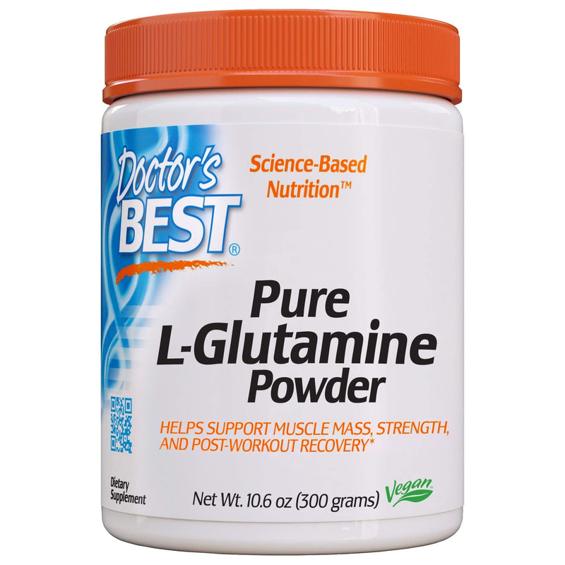 Doctor's Best Pure L-Glutamine Powder, Supports Muscle Mass, Strength & Post-Workout Recovery, Amino Acid, 300g - NewNest Australia