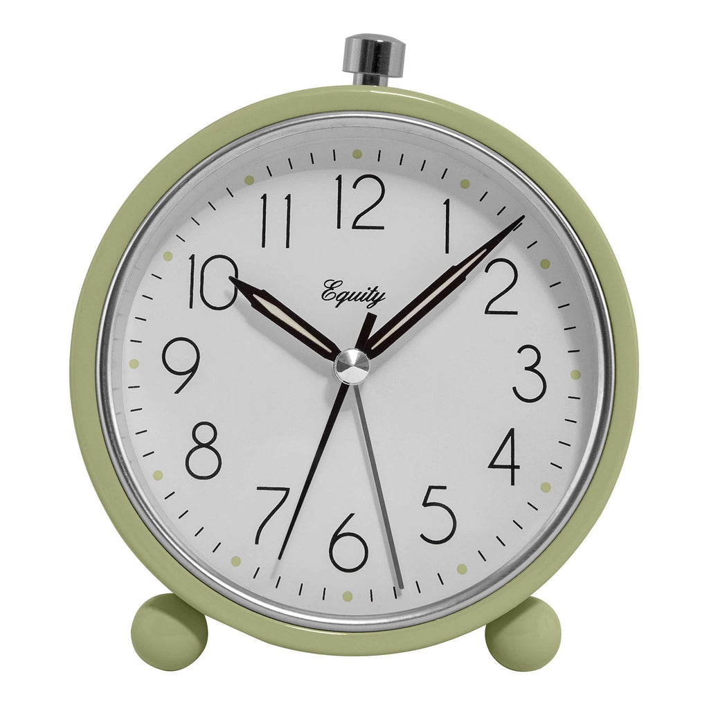 NewNest Australia - Equity by La Crosse 20090 5 Inch Round Quartz Metal Alarm Clock, Light Green 