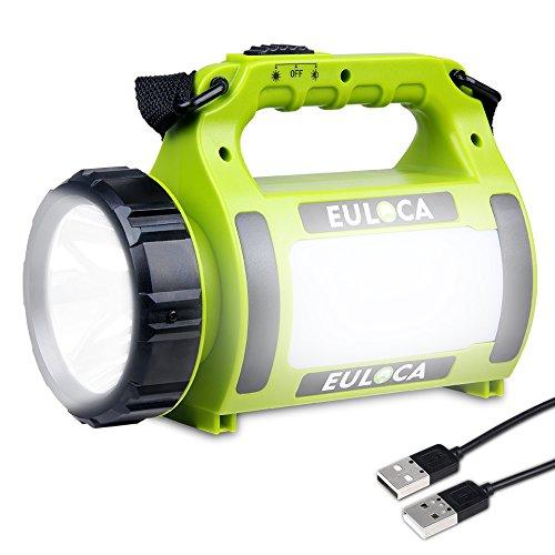 EULOCA Rechargeable CREE LED Spotlight, 2600 mAh Power Bank Multi Function Camping Lantern Big Flashlight, Waterproof Searchlight for Hurricane Emergency, Hiking, Home and More 2600mah - NewNest Australia