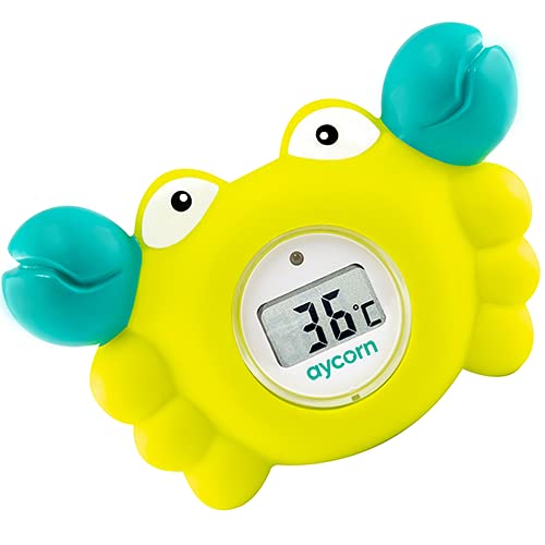 Aycorn Digital Baby Bath Thermometer Baby Safety - Fahrenheit Water Temperature Thermometer & Room Thermometer with LED Display and Temperature Warning - Infant Baby Bath Toys Floating Toy Thermometer - NewNest Australia