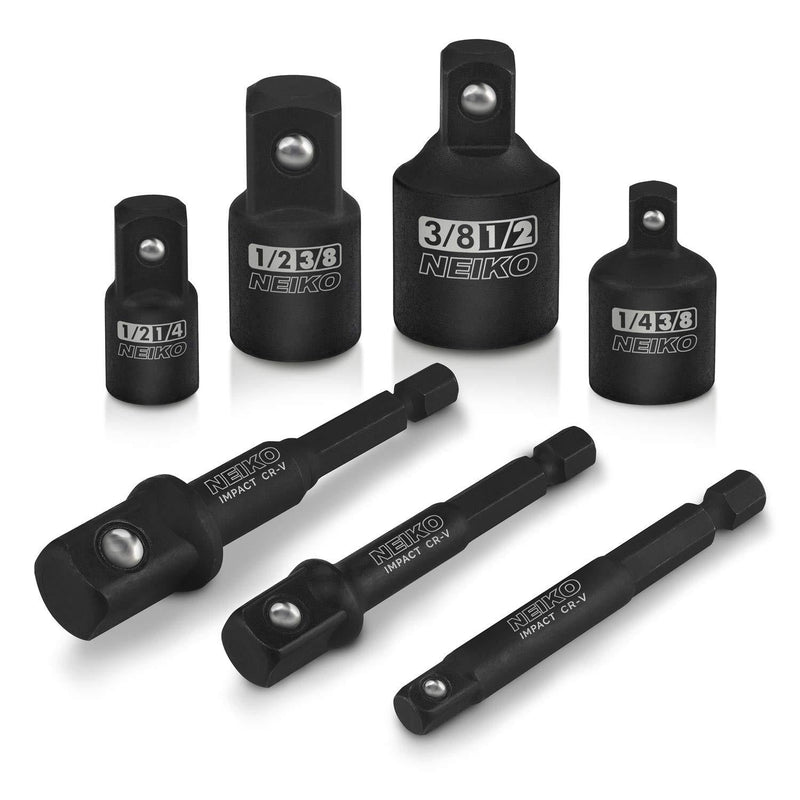 Neiko 00298A Impact Extension & Socket Adapter, 7Piece Set | 1/4" Hex Shank Drill Extension | CR-V Steel - NewNest Australia