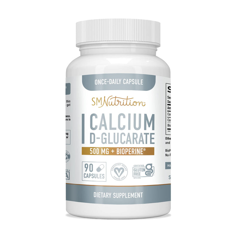 Calcium D-Glucarate 500mg 90 Veggie Capsules (3-Month Supply) CDG for Liver Detox & Cleanse, Metabolism, Hormone Balance, Menopause Support.* Vegan.org Certified, Non-GMO, Gluten-Free, Keto-Friendly - NewNest Australia