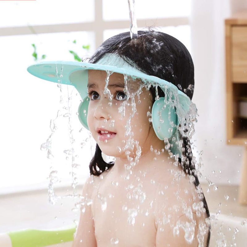 Baby Shampoo Shower Cap wash Bath Shield Visor Hat Adjustable Bathing tub Head Hair Rinser Protection Toddler and Kids (Blue) Blue - NewNest Australia