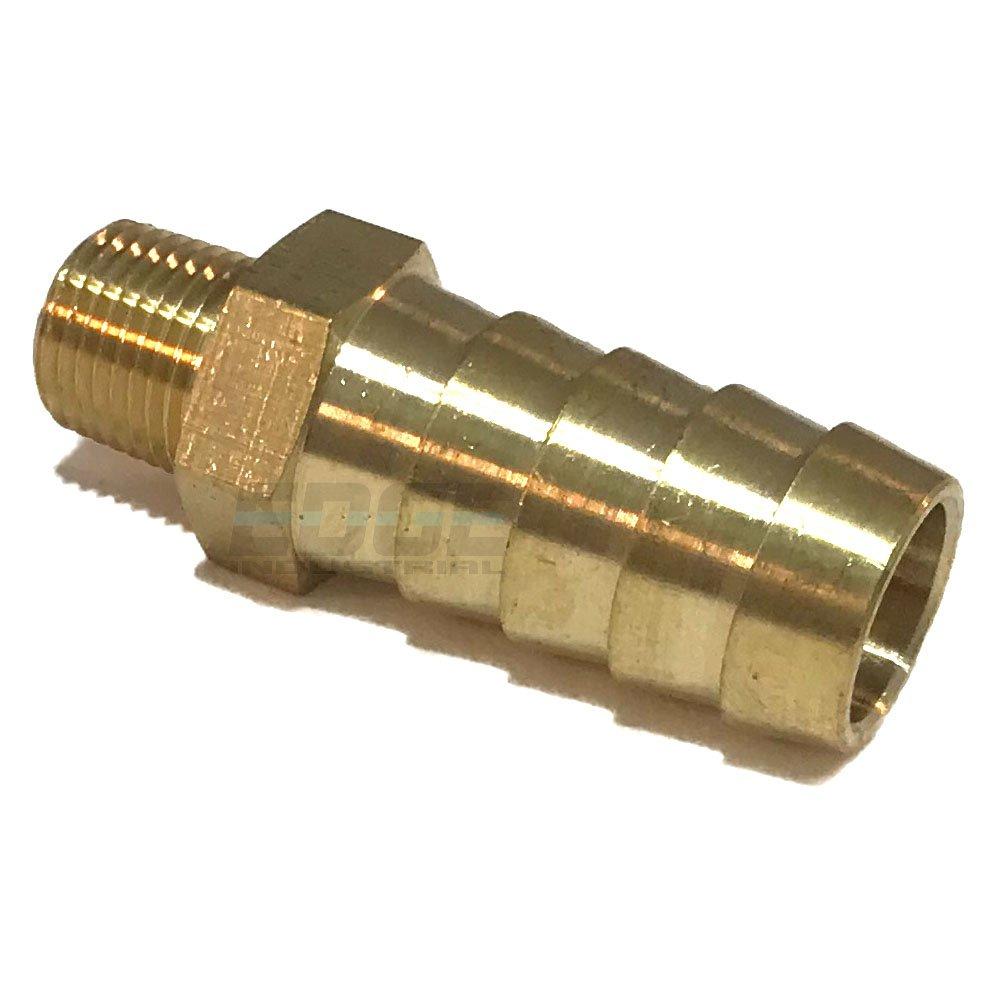 EDGE INDUSTRIAL 1/2" Hose ID to 1/8" Male NPT MNPT Straight Brass Fitting Fuel/AIR/Water/Oil/Gas/WOG QTY 1 - NewNest Australia