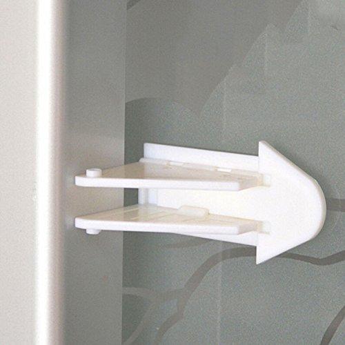 Alamic Adhesive Sliding Door Lock for Patio, Closet, Windows, RV, Baby Proof Child Safety Latch, No Tools Needed, White - 6 Pack - NewNest Australia