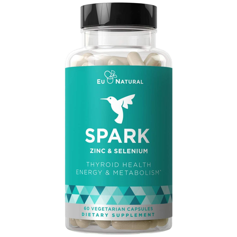 Spark Thyroid Support & Energy Metabolism – Thrive, Naturally Fight Fatigue, Balance Hormones, Promote Focused Energy – Zinc, Selenium, Iodine – 60 Vegetarian Soft Capsules - NewNest Australia