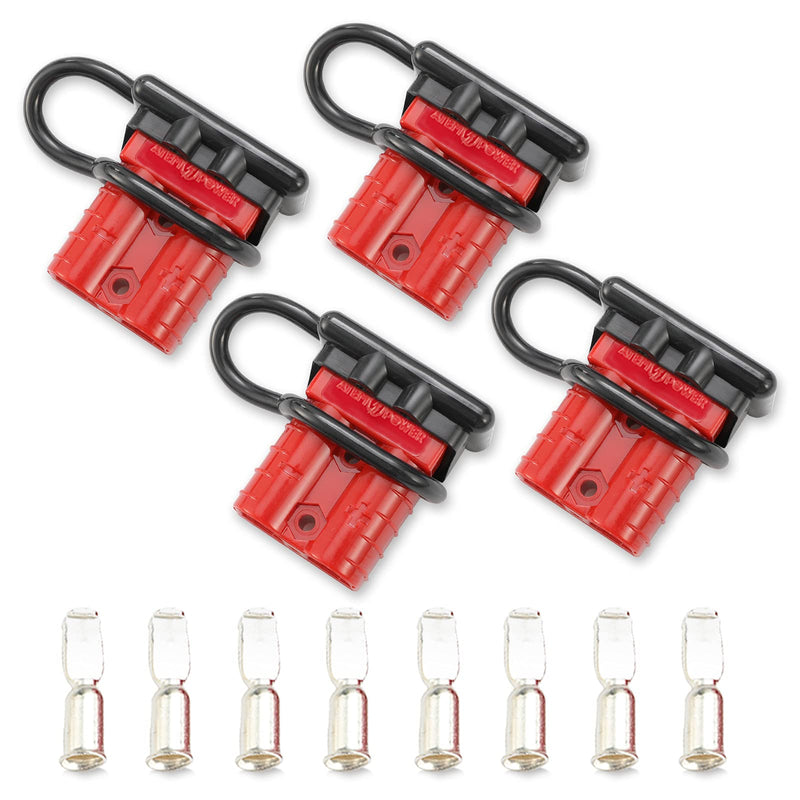 BUNKER INDUST 50A 6-10 Gauge Battery Quick Connect Disconnect Wire Harness Plug Kit 4 Pcs Battery Cable Quick Connect Disconnect Plug for Winch Auto Car Trailer Driver Electrical Devices,Red - NewNest Australia
