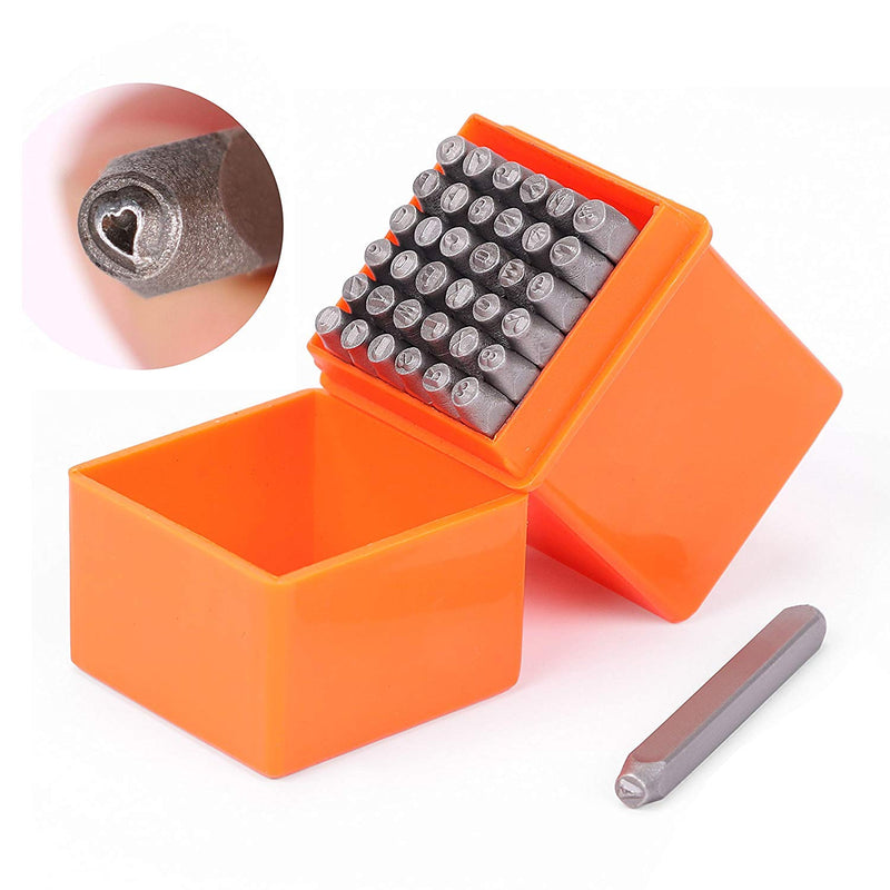 HORUSDY 37-Piece Number and Letter Stamp Set 1/8 (3mm) (A-Z & 0-9 + Love) Punch Perfect for Imprinting Metal, Plastic, Wood, Leather. - NewNest Australia