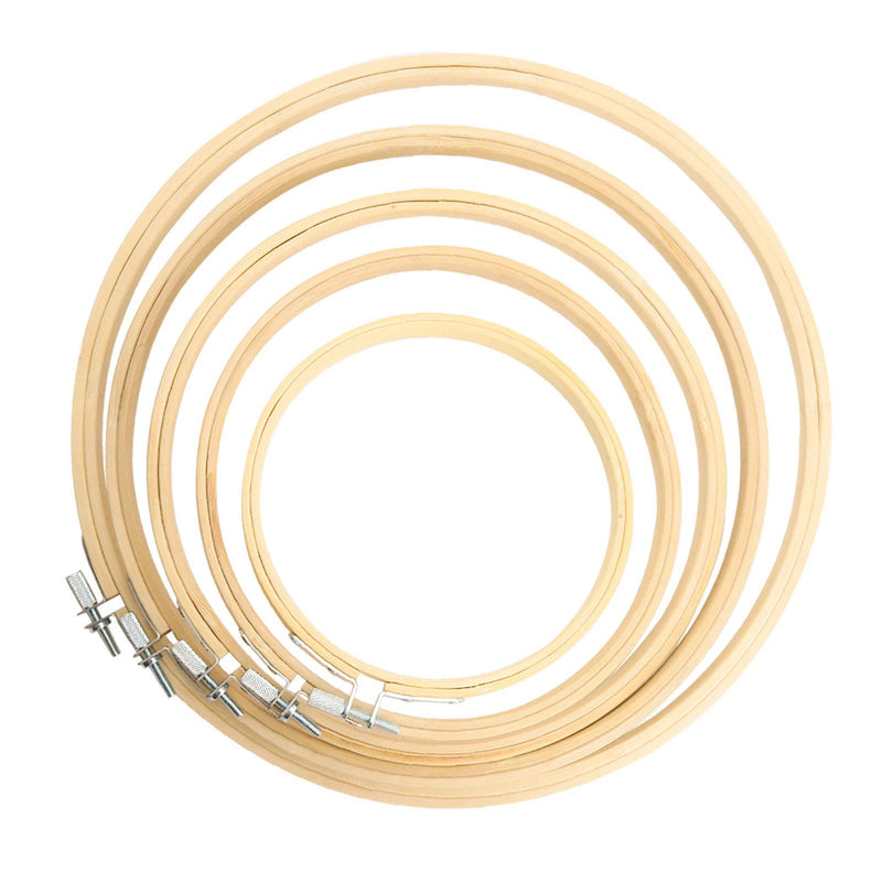 Similane 5 Pieces Embroidery Hoops Bamboo Circle Cross Stitch Hoop Ring 5 inch to 10 inch for Embroidery and Cross Stitch - NewNest Australia