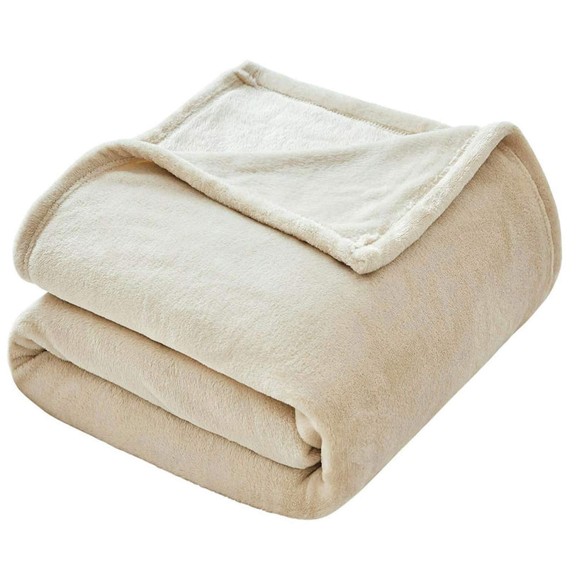 NewNest Australia - VEEYOO Flannel Fleece Blankets Throw Size - Ivory Throw Blankets for Babies Baby Bed Blankets Lightweight Soft Couch Blanket Plush Fuzzy Microfiber Blankets for Sofa, Chair (50x60 Inch Bed Throws) Throw - 50x60" 