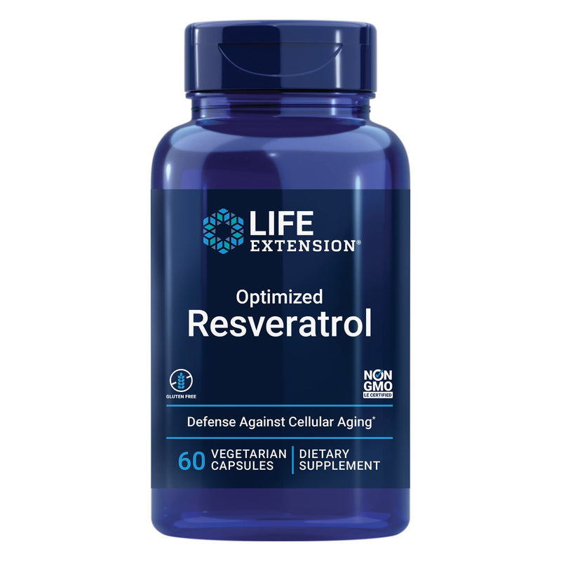 Life Extension Optimized Resveratrol - For Heart Health & Longevity - Helps Maintain Healthy Glucose Levels - With a Grape & Wild Blueberry Fruit Blend - Gluten-Free, Non-GMO - 60 Vegetarian Capsules 60 Count (Pack of 1) - NewNest Australia