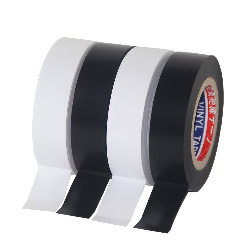 FOMMEN Color Guard Tape 4 Pack PVC Electrical Glue Tape, 66 Feet 0.7 Inch Black and White Insulation Tape - NewNest Australia