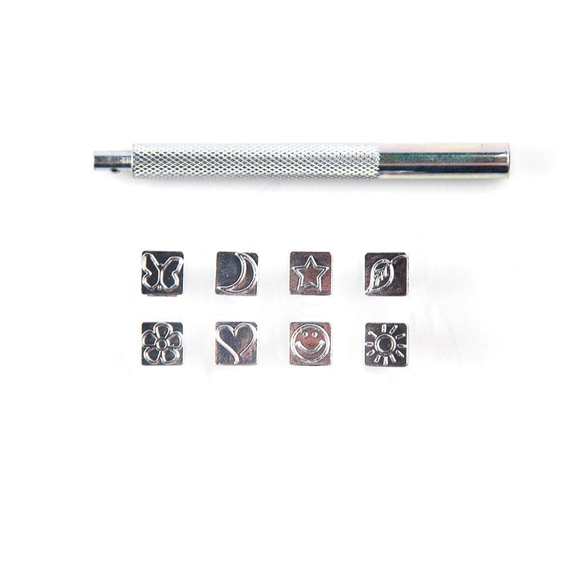 OWDEN Professional 9 Pieces Leather Pattern Stamping Tool Set (Size: 5/16 Inch to 3/8 Inch,8.0-9.5 mm Tall) Leather Tool. 9 Pcs. leather pattern stamp tool set . - NewNest Australia