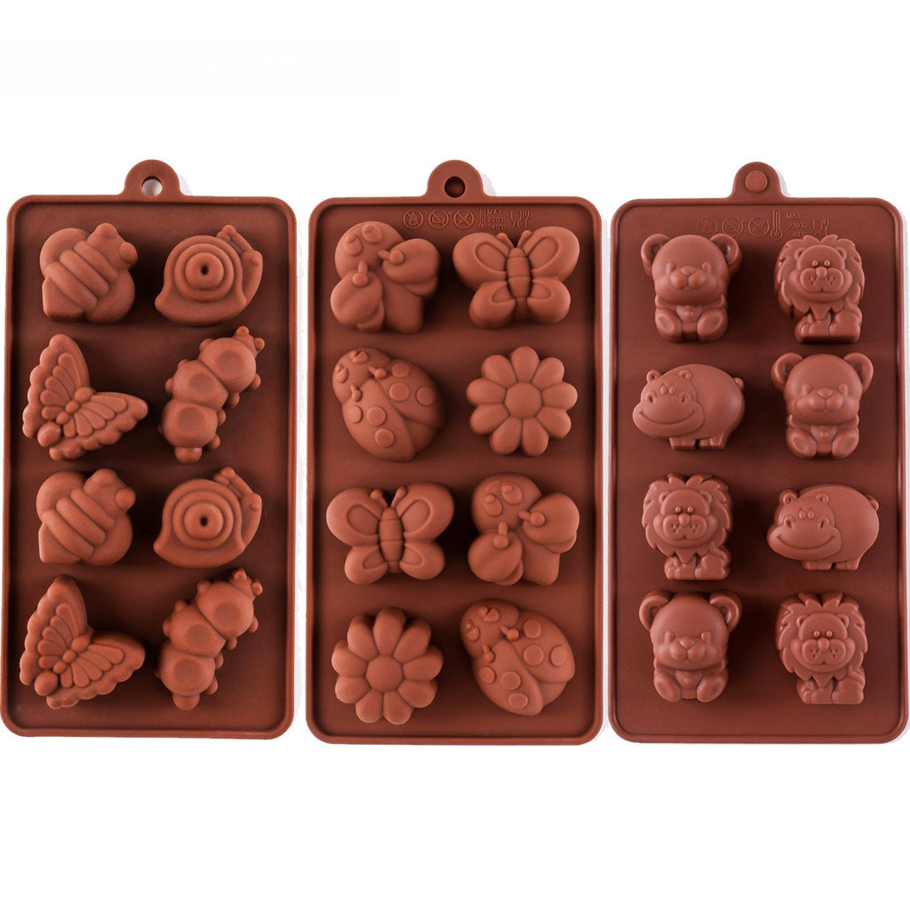 STARUBY Silicone Molds Non-stick Chocolate Candy Mold,Soap Molds,Silicone Baking mold Making Kit, Set of 3 Forest Theme with Different Shapes Animals,Lovely & Fun for Kids - NewNest Australia