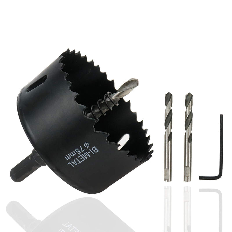 Rannb 75mm/2.95" Dia Toothed Bi-Metal Hole Saw Drill Bit Saw Drilling Tool 2.95”/75mm - NewNest Australia