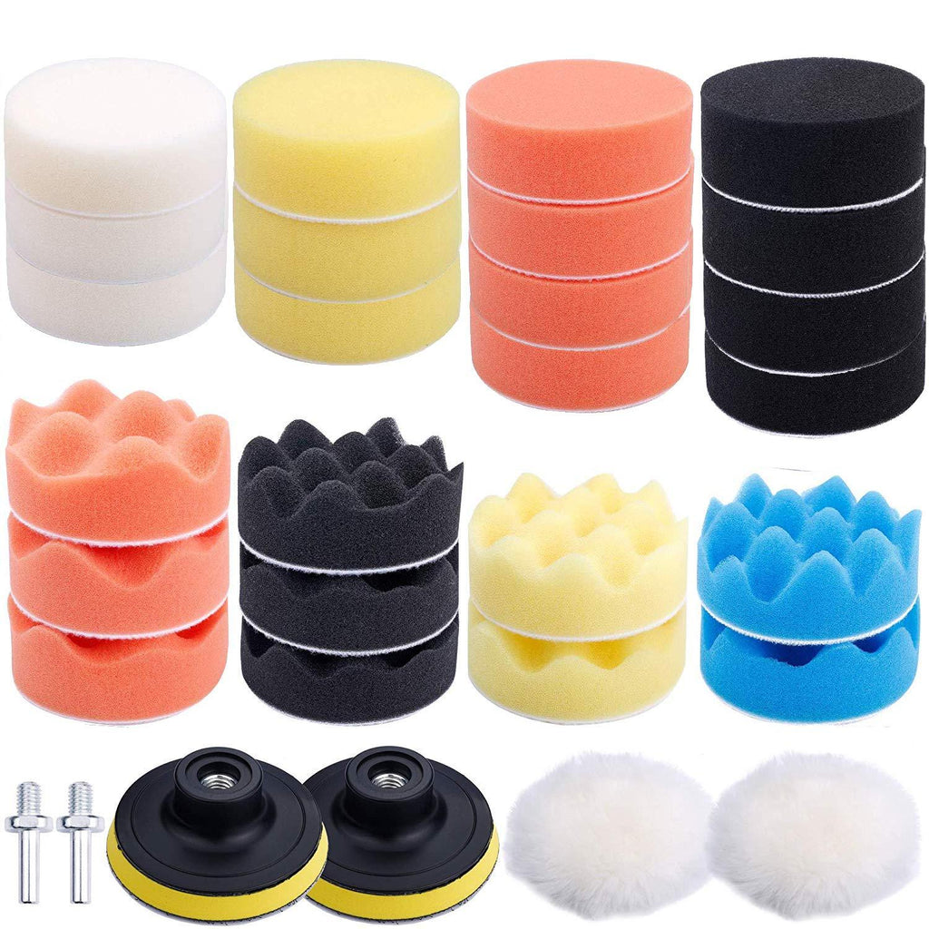 Augshy 31 Pcs 3 inch Buffing Polishing Pads for Drill Adapter Car Auto Polisher - NewNest Australia