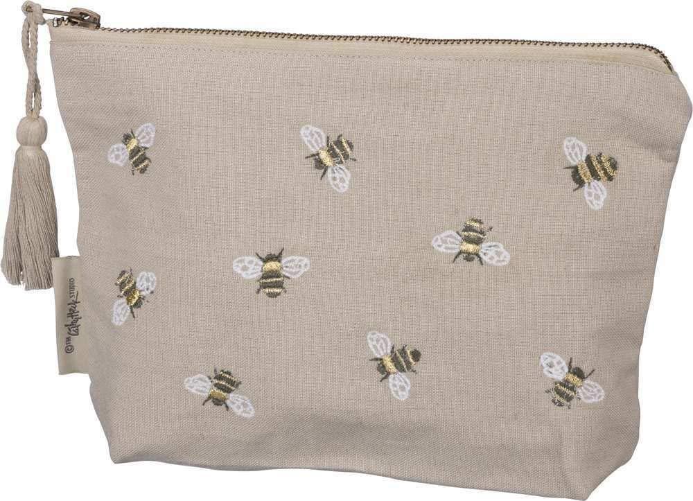 NewNest Australia - Primitives by Kathy Embroidered Zipper Pouch, Small, Bee 