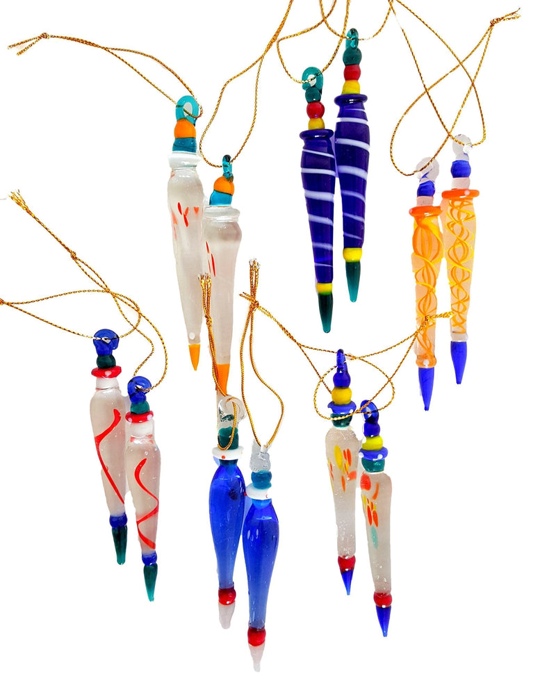 NewNest Australia - Dondor Glass Icicles, Multicolored Whimsical Hanging Ornaments, Light Reflecting Ornaments (12) 12 