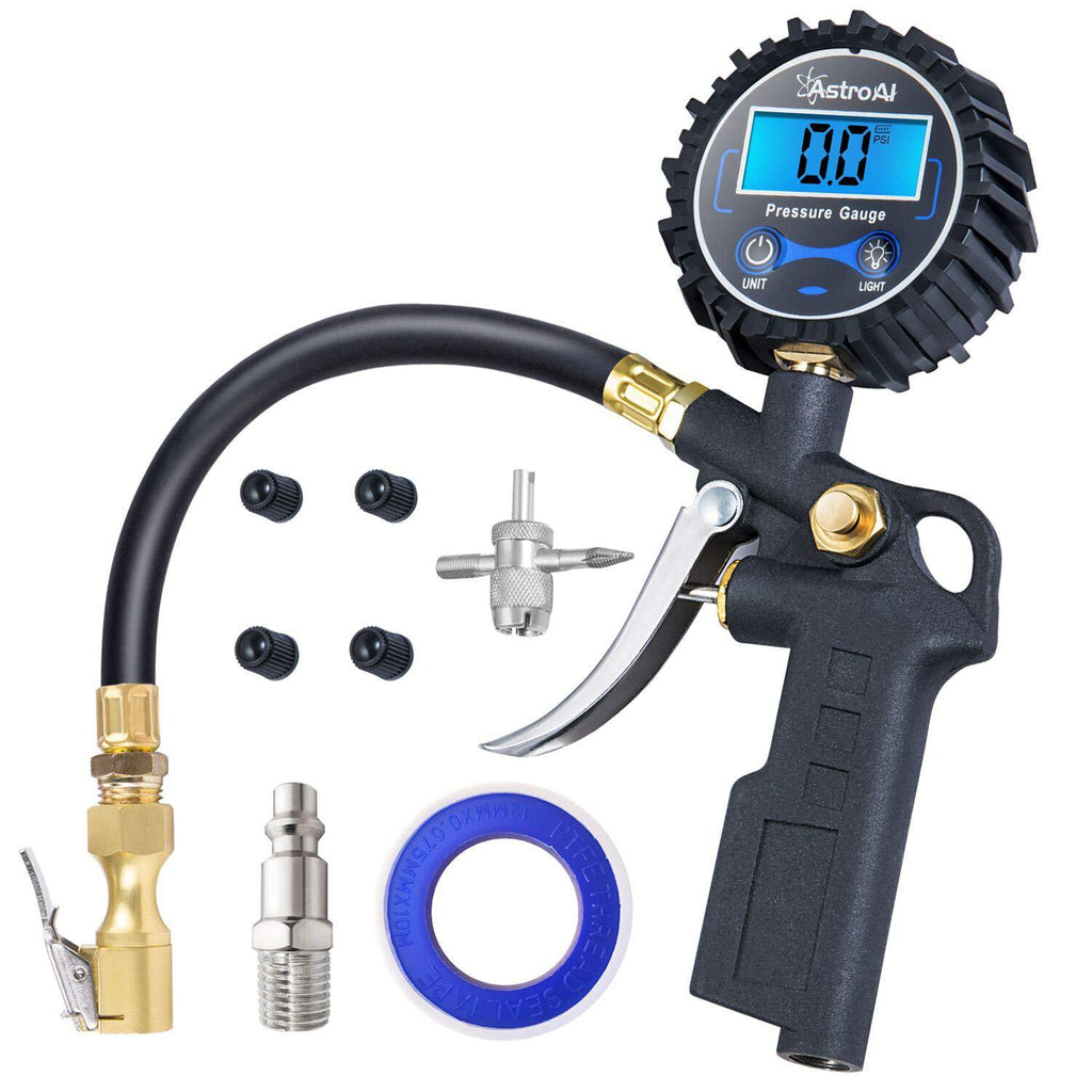 AstroAI Digital Tire Inflator with Pressure Gauge, 250 PSI Air Chuck and Compressor Accessories Heavy Duty with Rubber Hose and Quick Connect Coupler for 0.1 Display Resolution - NewNest Australia