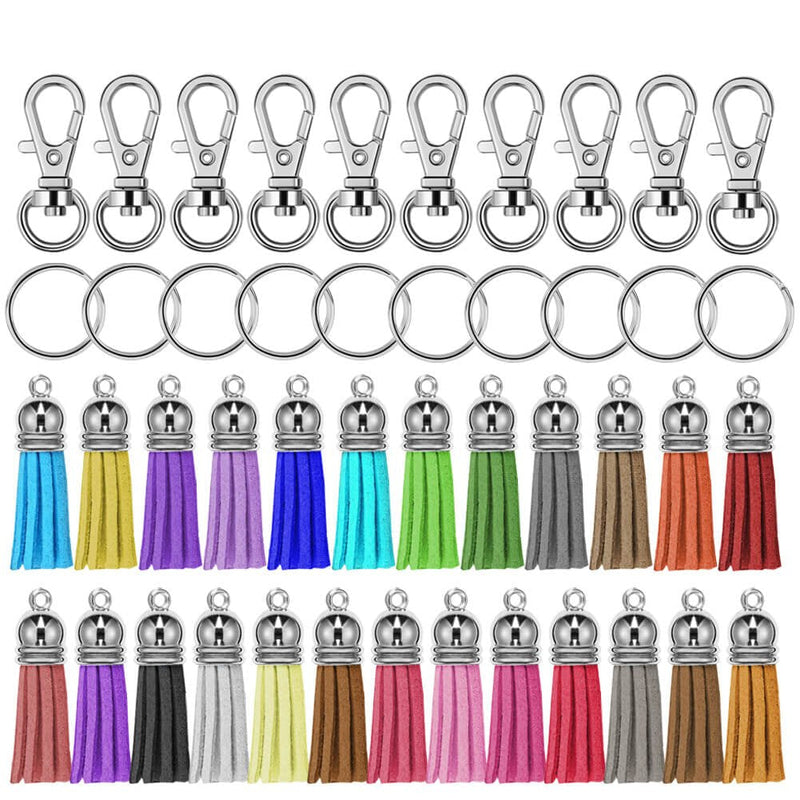 Selizo 150Pcs Swivel Hooks with Key Rings and Tassels Bulk for Keychain Crafts - NewNest Australia