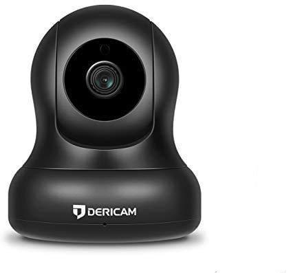 Dericam Wireless Security Camera, WiFi Home Indoor Camera, IP Camera 1080P Camera, 2 Way Audio Night Vision with an Additional 5dBi Powerful Antenna, Pan/Tilt Control for Home, Business, Baby Monitor 1080-P2 Black - NewNest Australia