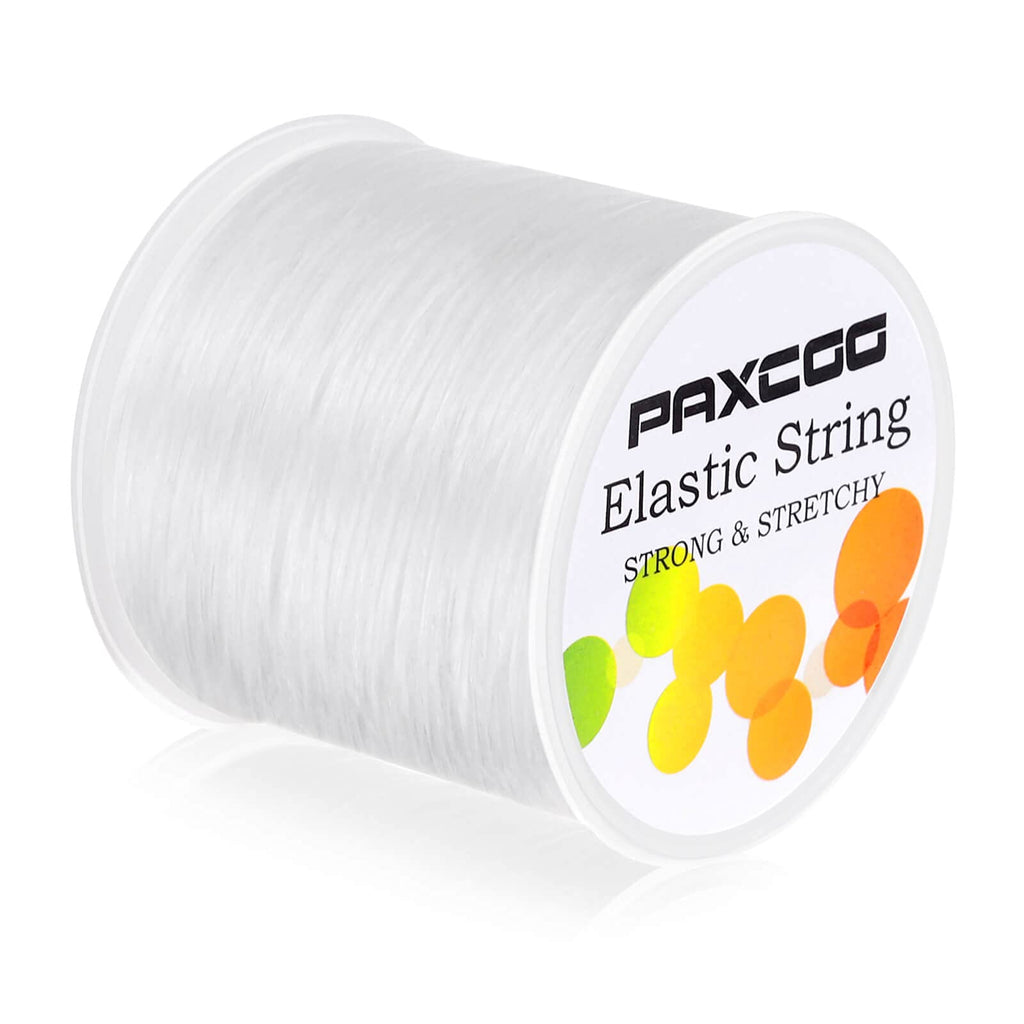 Paxcoo 1mm Elastic Bracelet String Cord Clear Stretch Bead Cord for Jewelry Making and Bracelet Making White - NewNest Australia