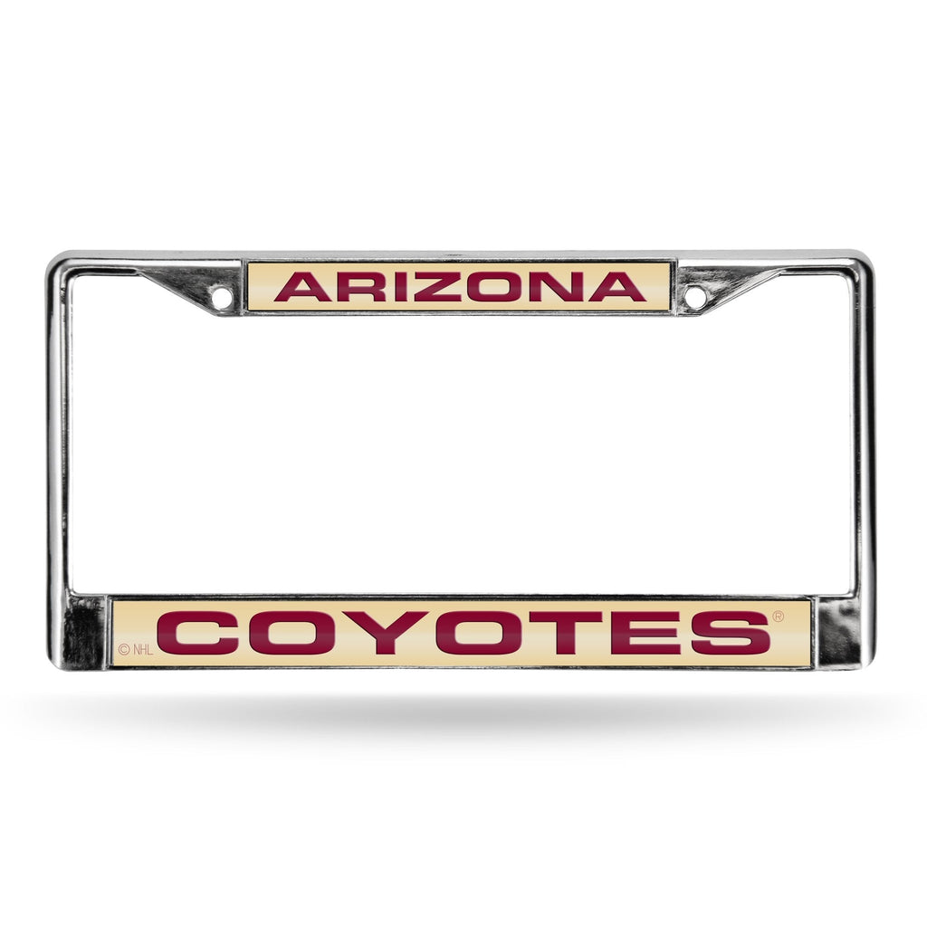 Rico Industries NHL Unisex-Adult Laser Cut Inlaid Standard Chrome License Plate Frame Arizona Coyotes - Desert Sand Insert 6 x 12.25-inches Team Color - NewNest Australia