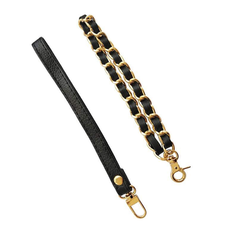 Beaulegan Purse Wrist Straps - Genuine Leather - Replacement for Clutch Pouch, Set of 2 PCS Black Pebble Grain (Gold Buckle) - NewNest Australia