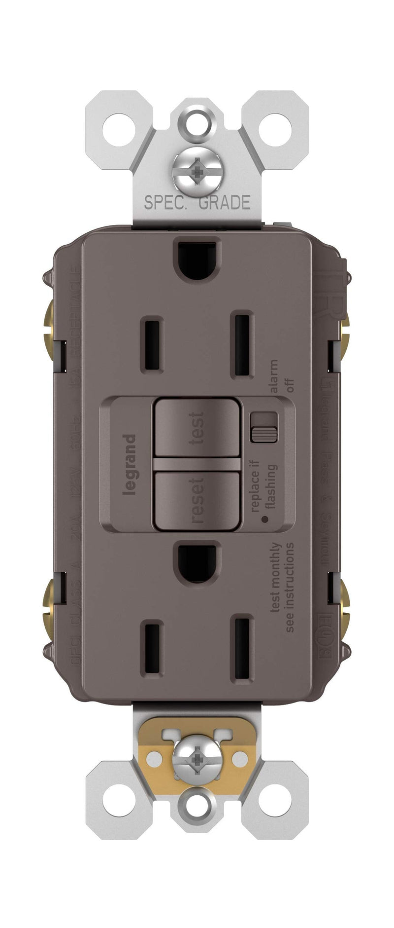 Legrand radiant Self-Test GFCI Outlet, 15 Amp, Safe for Kids, Tamper Resistant Outlets Brown CCD - NewNest Australia