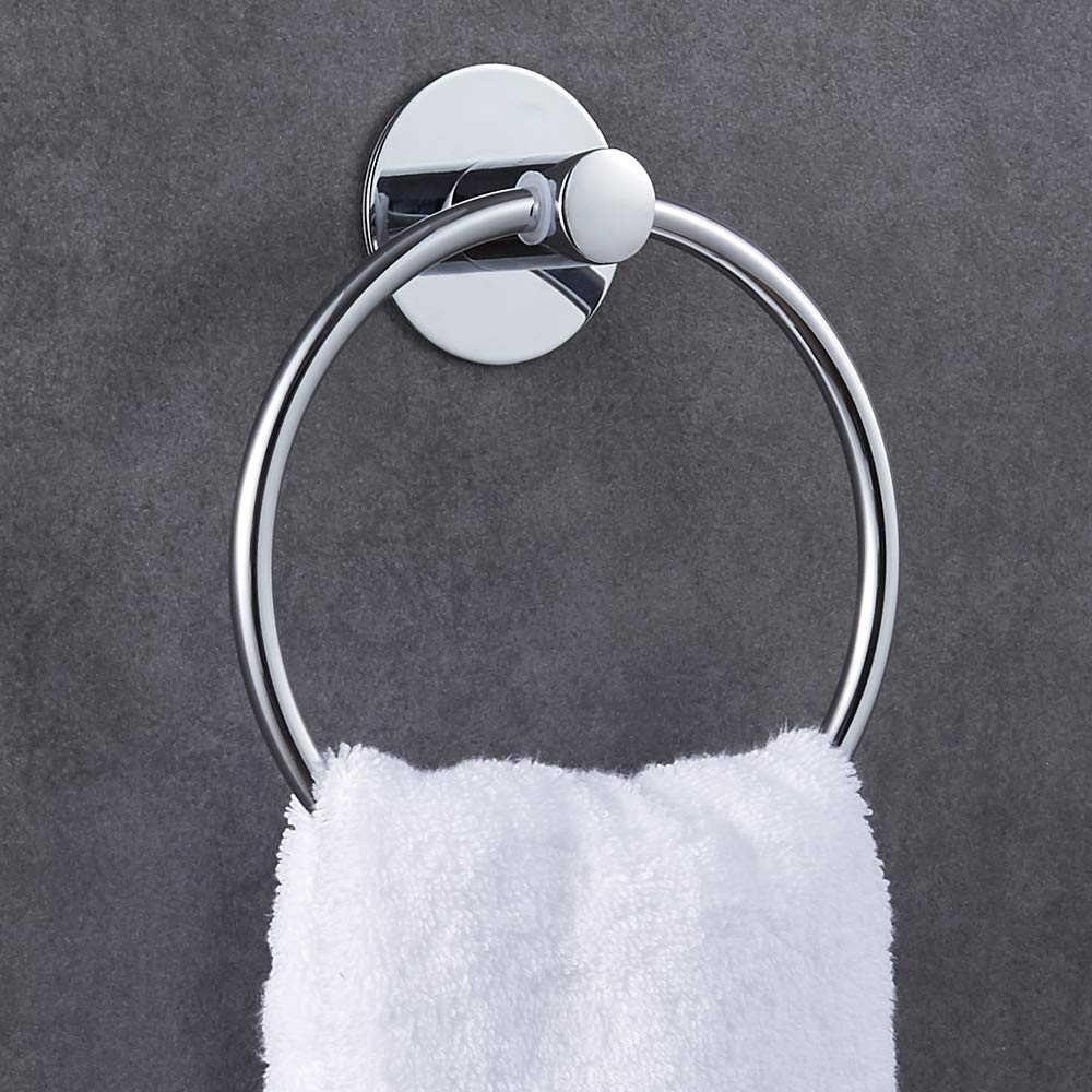 GERUIKE Adhesive Towel Ring Self Adhesive Hand Towel Ring Stainless Steel Rustproof Bathroom Towel Holder Wall Mount Hh-r1111 - NewNest Australia