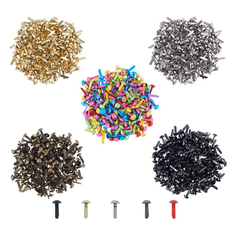 PH PandaHall 1000pcs 5 Colors Mini Brads Fasteners Metal Paper Fasteners Iron Plated Scrapbooking Brads for Crafts Making DIY Mixed 5 Colors(1000 Pcs） - NewNest Australia