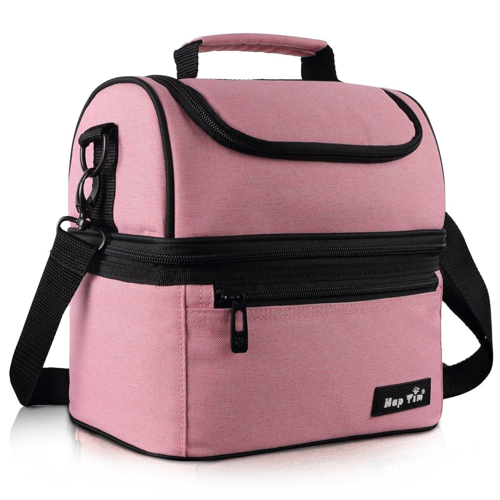 NewNest Australia - Hap Tim Lunch Box Insulated Lunch Bag Medium Size Cooler Tote Bag for Adult,Men,Women, Double Deck Cooler for Office/Picnic/Travel/Camping(16040-PK) Pink M 