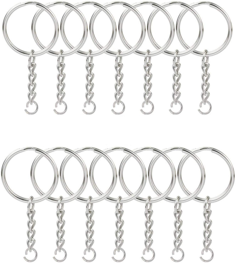 KINGFOREST 100PCS Split Key Ring with Chain 1 inch and Jump Rings,Split Key Ring with Chain Silver Color Metal Split Key Chain Ring Parts with Open Jump Ring and Connector. 100PCS 1 inch keychain rings - NewNest Australia
