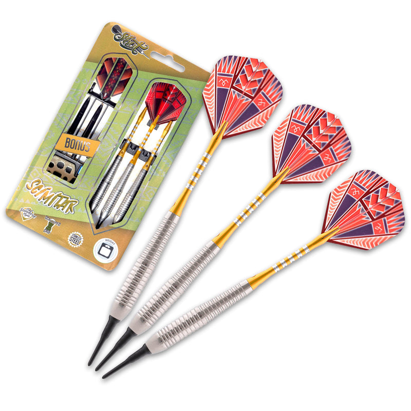 Shot! Darts Scimitar-Soft Tip Dart Set-18gm-Front Weighted-Stainless Steel Barrels - NewNest Australia