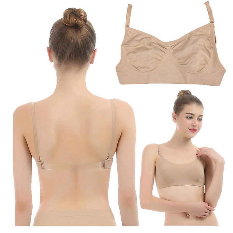 iMucci Professional Beige Clear Back Bra NO Sponge Backless Bra for Ballet Dance Child 15-18years Adulta＆b - NewNest Australia