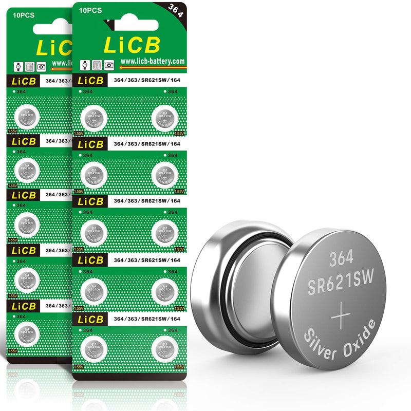 LiCB 20 Pack SR621SW 364 164 363 AG1 Battery 1.5V Button Cell Watch Batteries - NewNest Australia