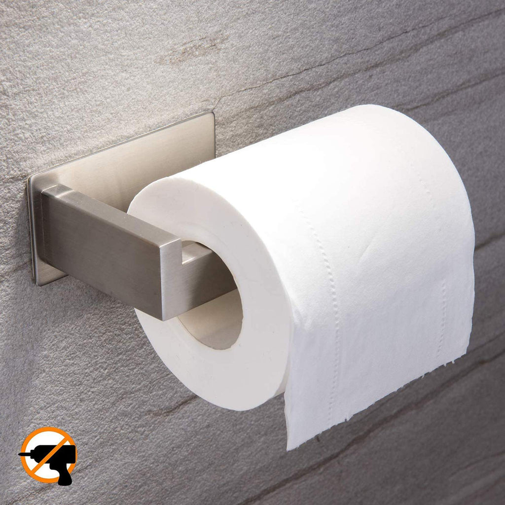 YIGII Toilet Paper Holder Adhesive - Self Adhesive Toilet Tissue Holder for Toilet Roll Bathroom Stick on Wall Stainless Steel Brushed - NewNest Australia