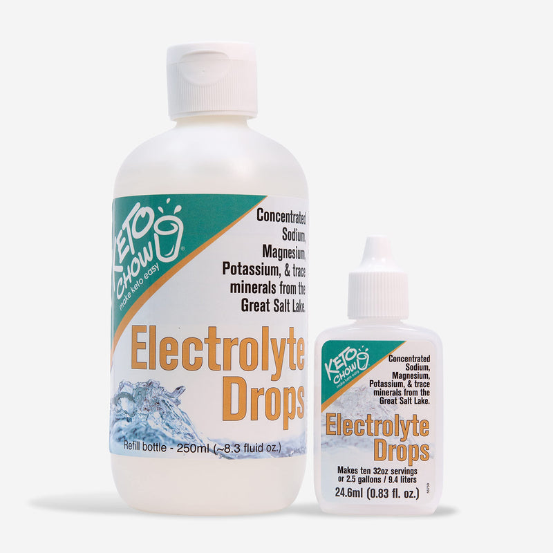 Keto Chow | Electrolyte Drops | Sodium, Magnesium, Potassium & Trace Minerals | Promotes Electrolyte Balance | Perfect for The Keto Diet and Intermittent Fasting | 250 ml Refill with Empty Flask 2 Piece Assortment - NewNest Australia