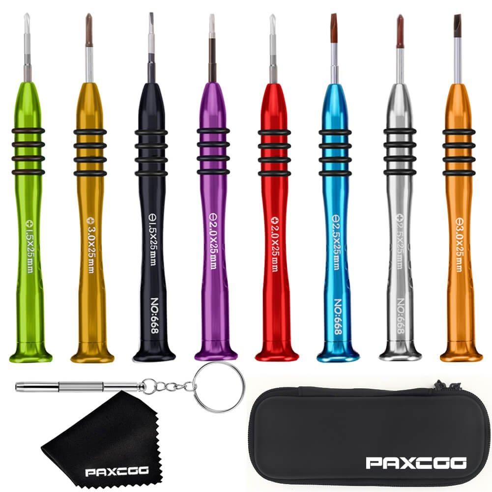 Paxcoo Precision Screwdriver Set of 8 - Magnetic Professional Repair Tool Kit for Glasses, Electronics and Watch Repair - NewNest Australia