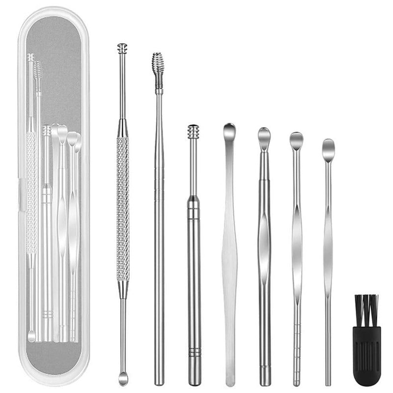 8 Pcs Ear Pick Earwax Removal Kit, Geengle Ear Cleansing Tool Set, Ear Curette Ear Wax Remover Tool with a Cleaning Brush and Storage Box - NewNest Australia