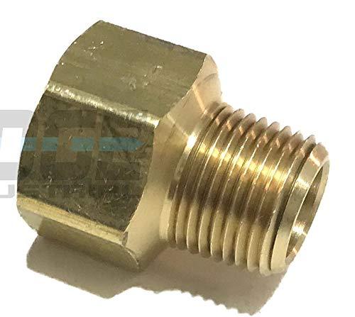 Edge Industrial Brass Pipe Adapter 1/2" Fnpt x 3/8" Mnpt Fuel / AIR/ Water / Oil/ Gas Wog QTY 01 - NewNest Australia