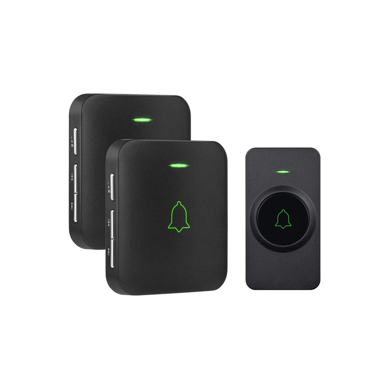 Wireless Door Bell, AVANTEK Mini Waterproof Doorbell Chime Operating at 1000 Feet with 52 Melodies, 5 Volume Levels & LED Flash Black - NewNest Australia
