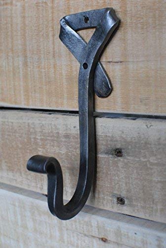 NewNest Australia - GoCraft Handmade Wrought Iron Coat Hook | Hook for Coats, Hats, Scarves, Keys | Forged Metal Decorative Colonial Wall Décor 