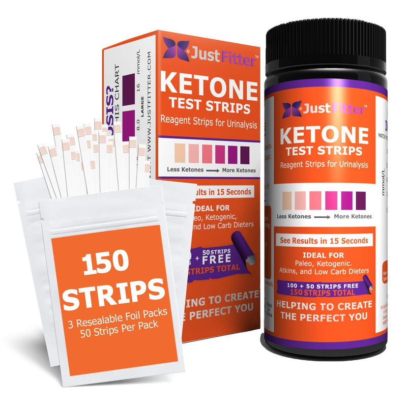 Ketone Keto Urine 150 Test Strips. 3 Resealable Foil Packs of 50 Strips Each. Look & Feel Fabulous on a Low Carb Ketogenic or HCG Diet. Accurately Measure Your Fat Burning Ketosis Levels. - NewNest Australia