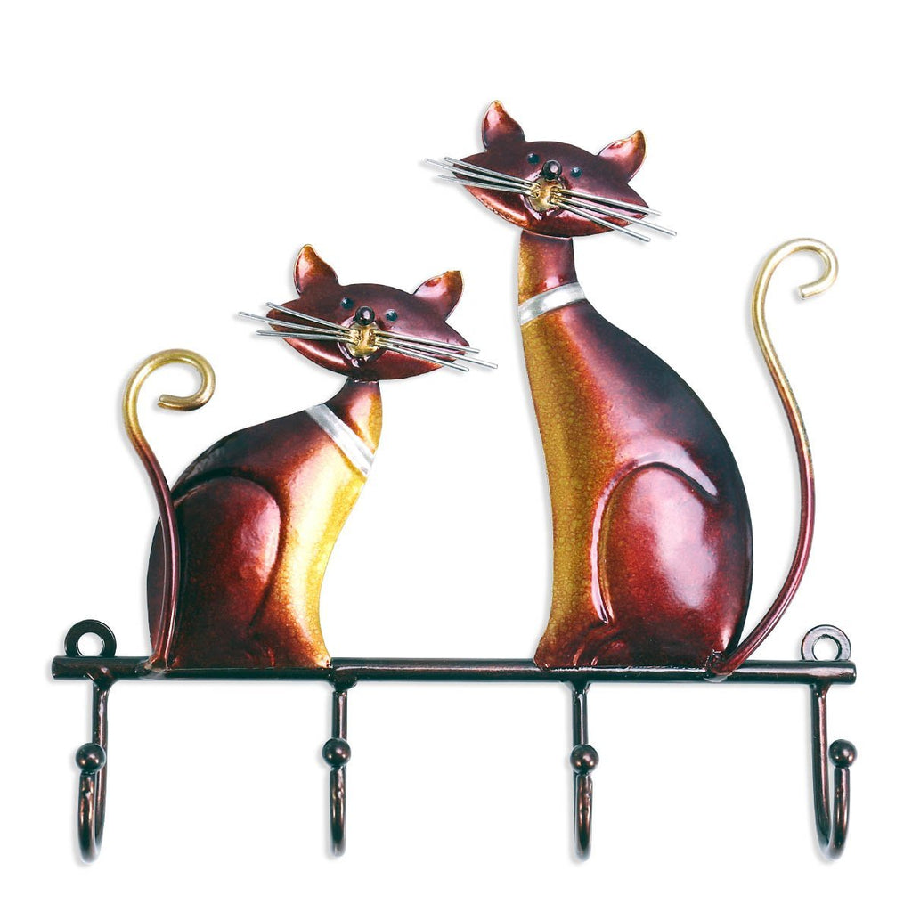 NewNest Australia - Tooarts Wall Mounted Key Holder Iron Cat Wall Hanger Hook Decor 4 Hooks for Coats Bags Wall Mount Clothes Holder Decorative Gift 